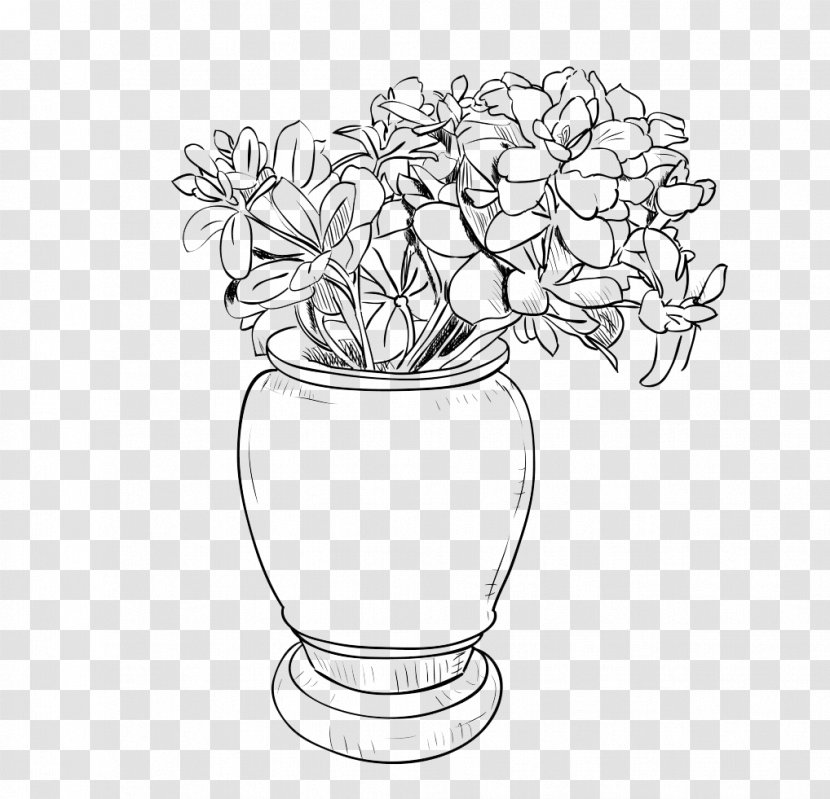 Drawing Sketch Vector Graphics Vase Illustration - Silhouette Transparent PNG