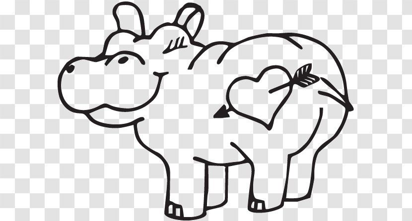 Hippopotamus Drawing Clip Art - Silhouette - How To Draw A Transparent PNG