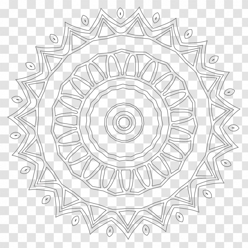 Manisrenggo Symmetry Structure Pattern - Black - Mandala Contour Transparent PNG