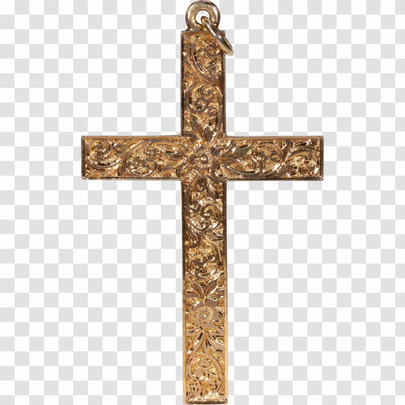 Christian Cross Religion Christianity Crucifix God - Vintage Gold Transparent PNG