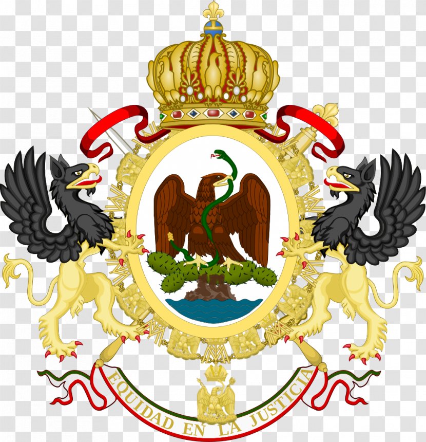 Coat Of Arms Mexico Second Mexican Empire First Flag - Symbol Transparent PNG