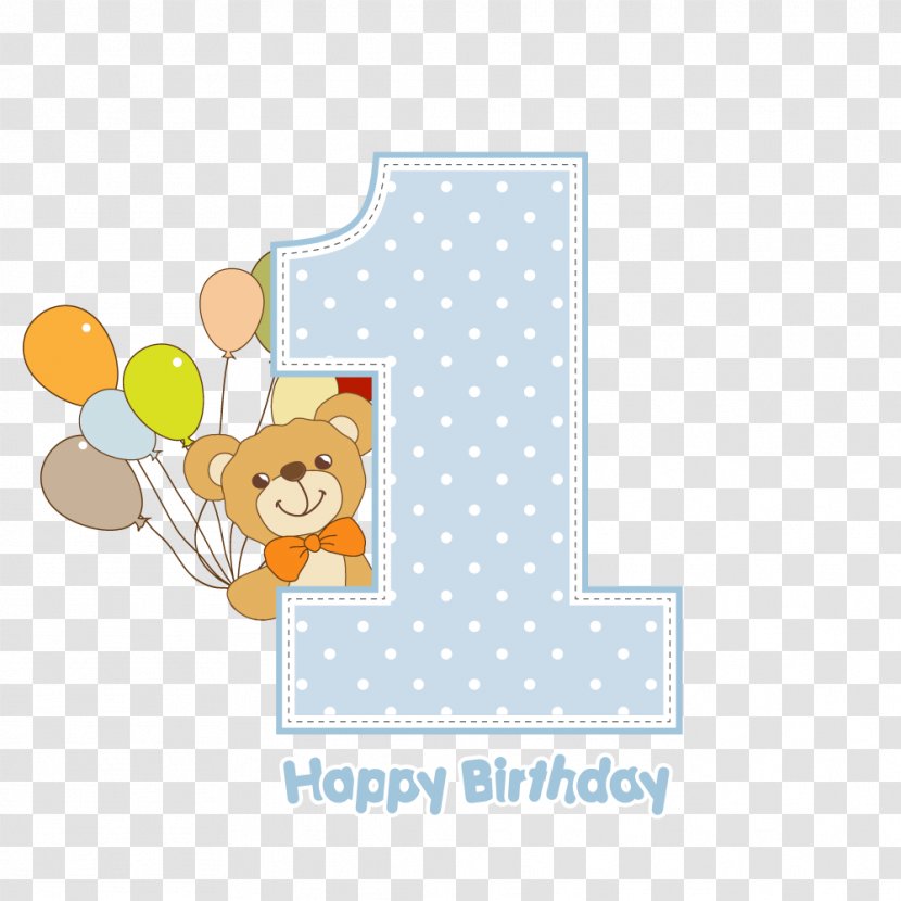 Birthday Download Greeting Card - Area - Vector Is One Year Old Transparent PNG