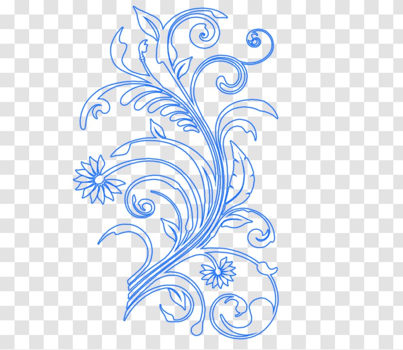 Cobalt Blue Flower Black White Clip Art - Line Transparent PNG