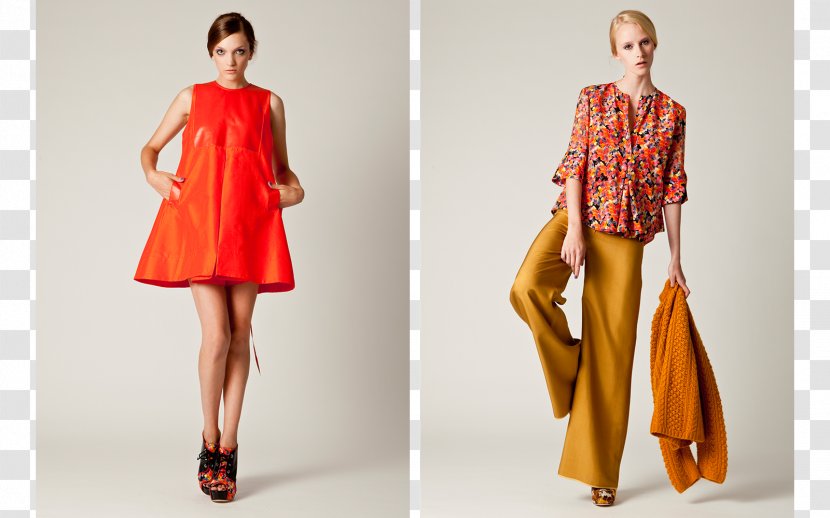 Orange Dress Fashion Color Clothing - Model Transparent PNG