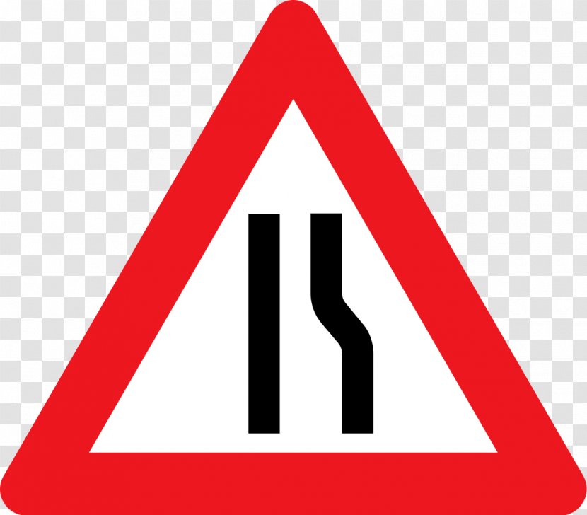 Traffic Sign Road Warning Lane - Safety - Signs Transparent PNG