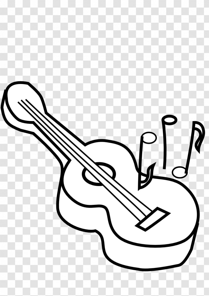 Ukulele Electric Guitar Black And White Clip Art - Watercolor - Xylophone Transparent PNG
