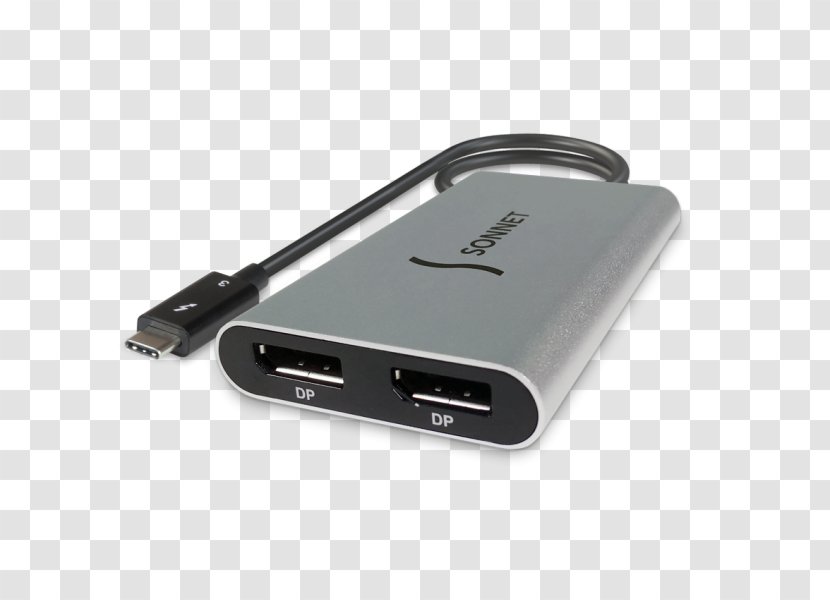 Sonnet Thunderbolt 3 To Dual DisplayPort Adapter - Hdmi - Supports One AdapterSupports OneApple Transparent PNG