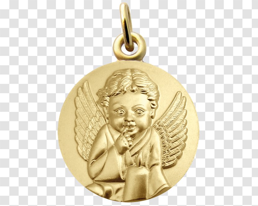 Gold Medal Locket Angel - Bijou Transparent PNG