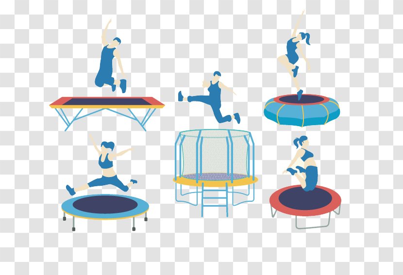 Euclidean Vector Download - Jumping - Man On The Trampoline Transparent PNG