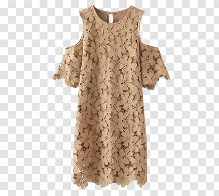 Sleeve Dress Lace Clothing Top - Beige Transparent PNG