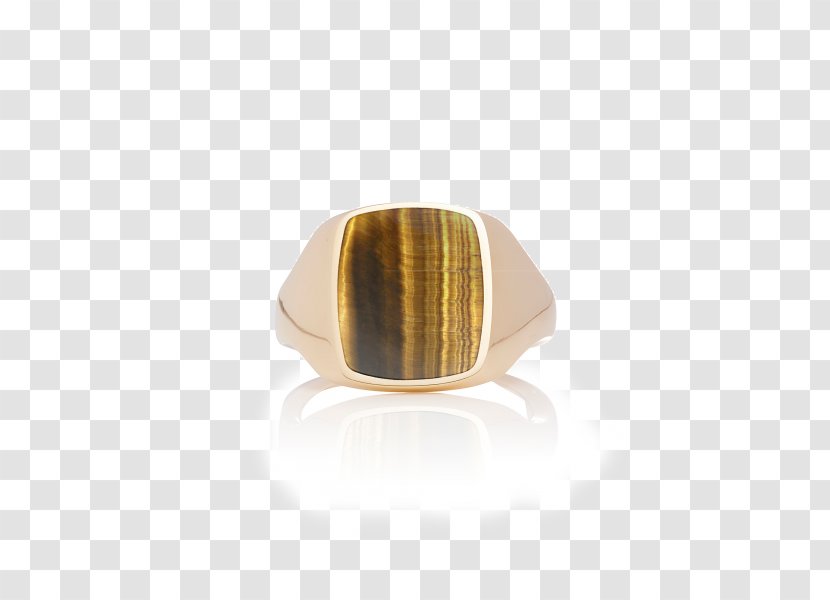 Ring Tiger's Eye Silver 01504 - Brass Transparent PNG