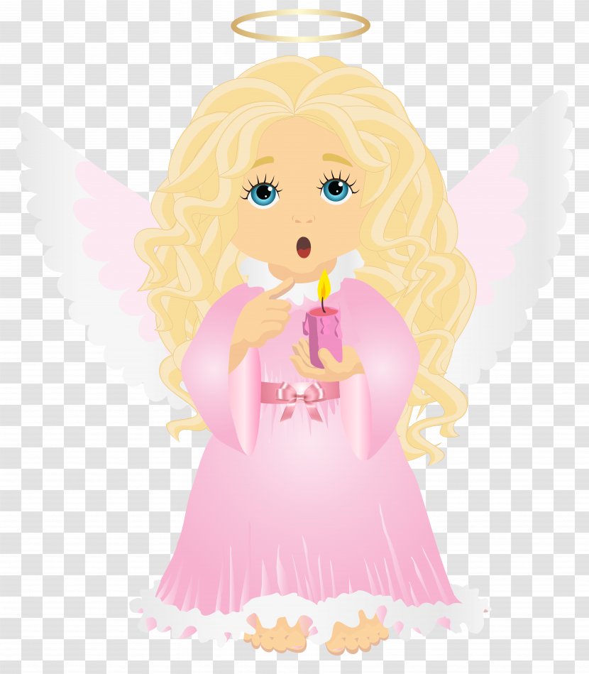 Cartoon Illustration - Doll - Cute Blonde Angel With Candle Transparent Clip Art Image Transparent PNG