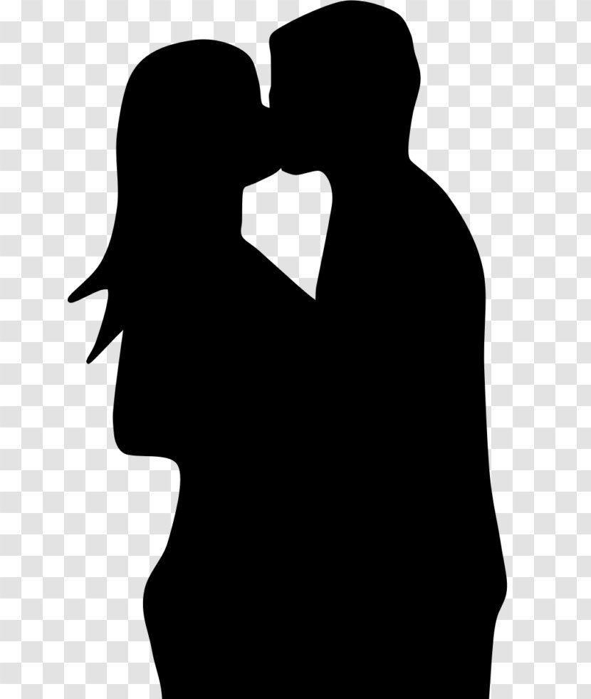 Silhouette Kiss Love Romance Couple - Flower Transparent PNG