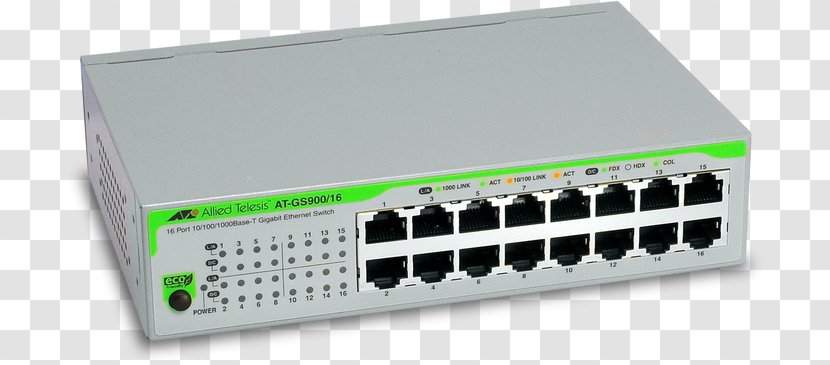 Network Switch Allied Telesis Gigabit Ethernet Computer Port - Electronic Component Transparent PNG