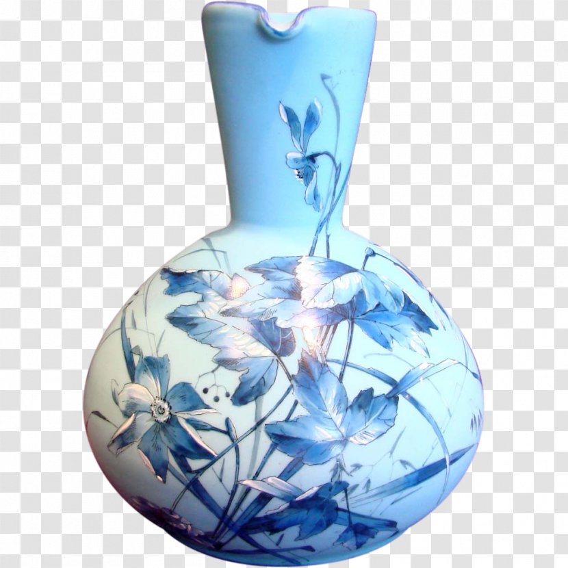 Vase Cobalt Blue And White Pottery Porcelain Transparent PNG