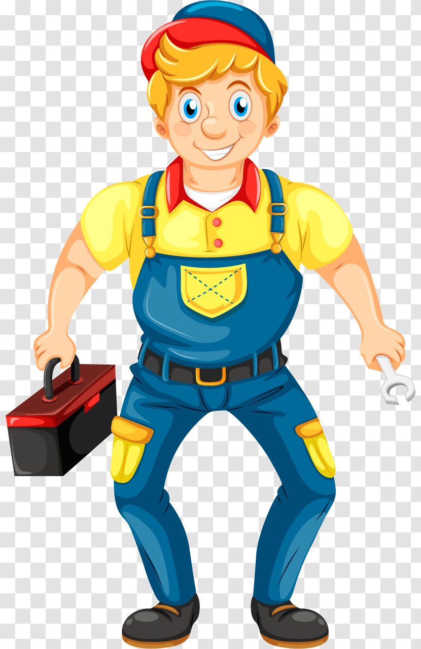 Royalty-free Illustration - Mascot - Holding The Toolbox Of Maintenance Engineer Transparent PNG