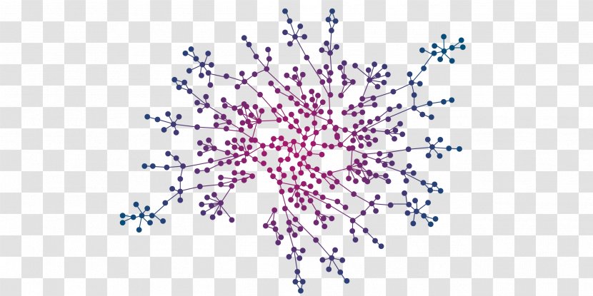 Line Point Art Tree Complex Network - Purple Transparent PNG
