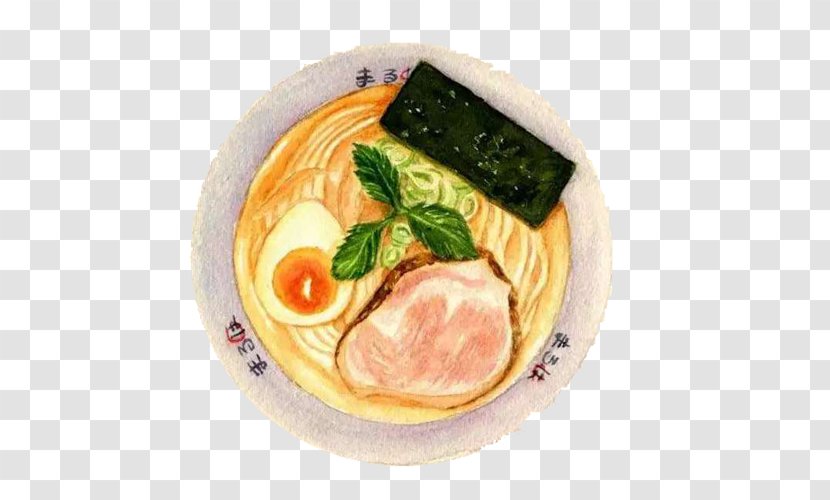 Ramen Jinhua Ham Noodle Soup Wonton - Hand Painting Surface Material Picture Transparent PNG