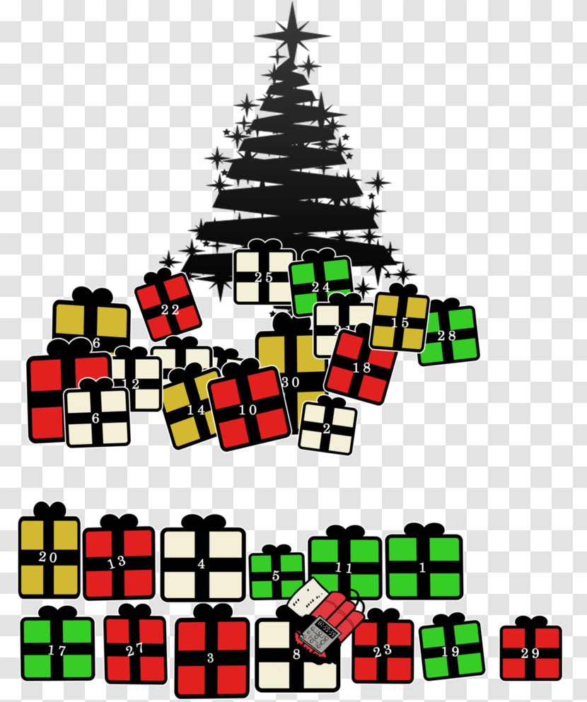 Christmas Tree Toy Line Clip Art Transparent PNG