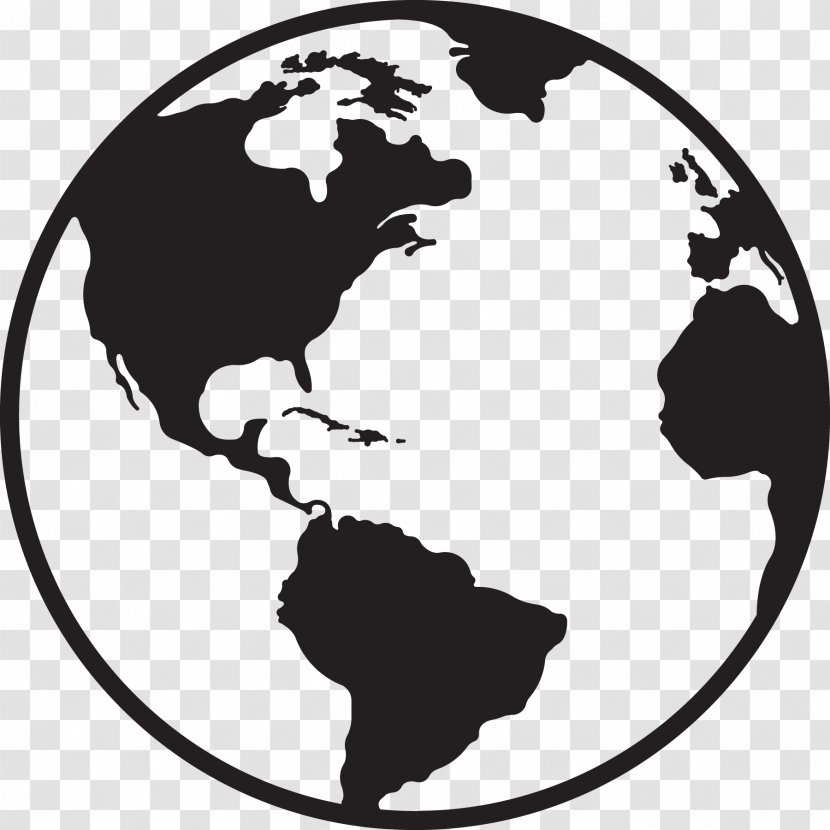 Globe Earth Clip Art - Silhouette - Vector Map Of The World Transparent PNG
