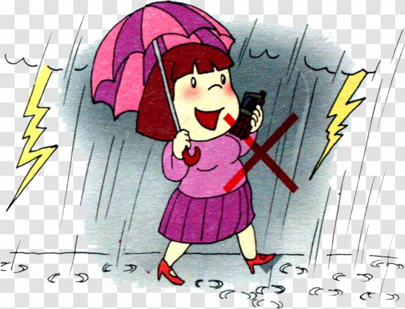 Lightning Thunderstorm Cartoon - Weather Call Transparent PNG