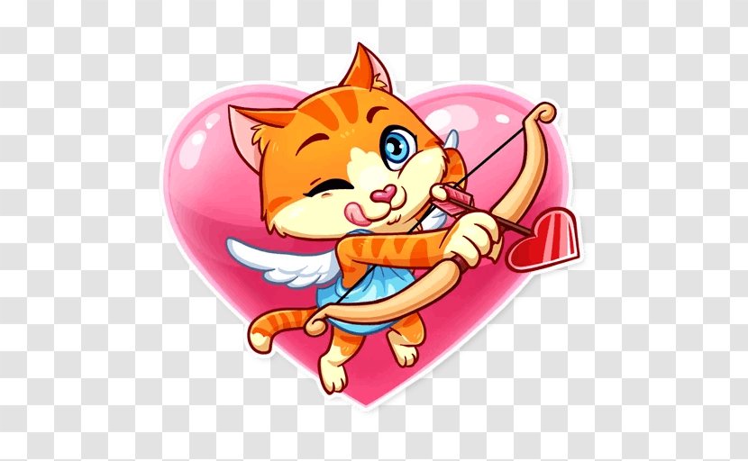Whiskers Sticker Telegram Cat Love - Silhouette - Valentine Transparent PNG