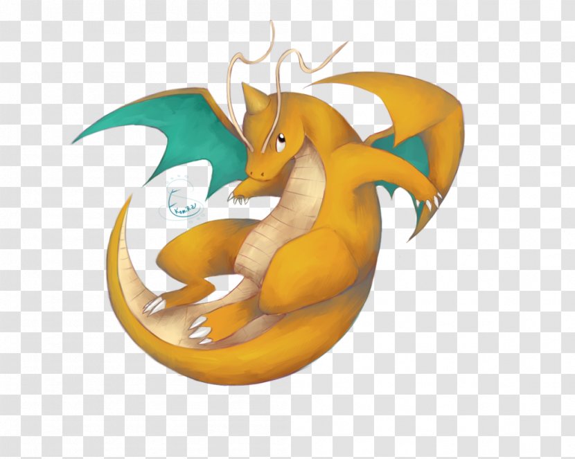 Dragonite Pokémon Fan Art - Mewtwo - Watercolor Dragon Transparent PNG