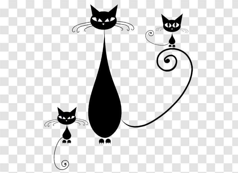 Black Cat Silhouette Illustration Vector Graphics - Whiskers Transparent PNG