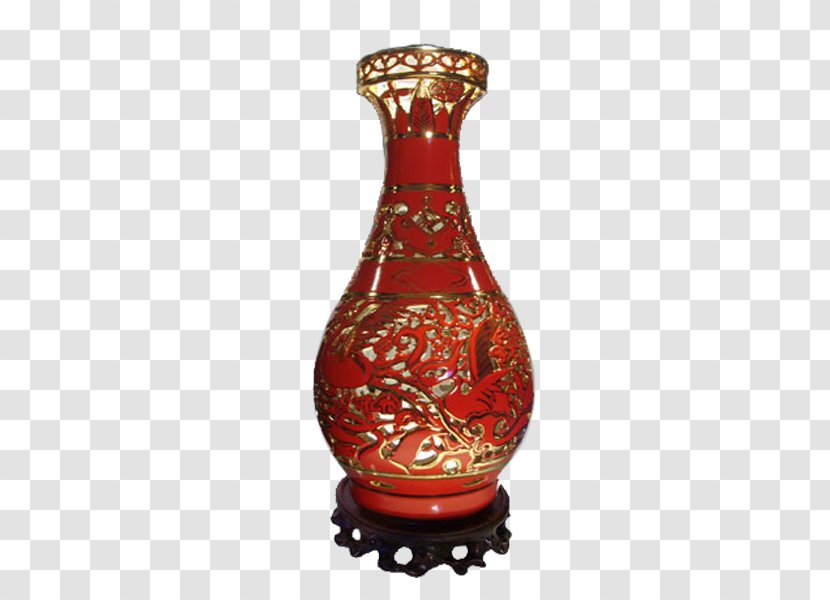 Vase Red - Urn - Ceramic Bottle Transparent PNG