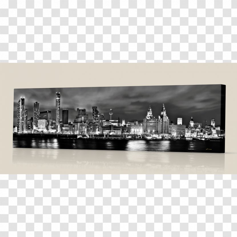 Black And White Canvas Print Photography - Night Building Transparent PNG