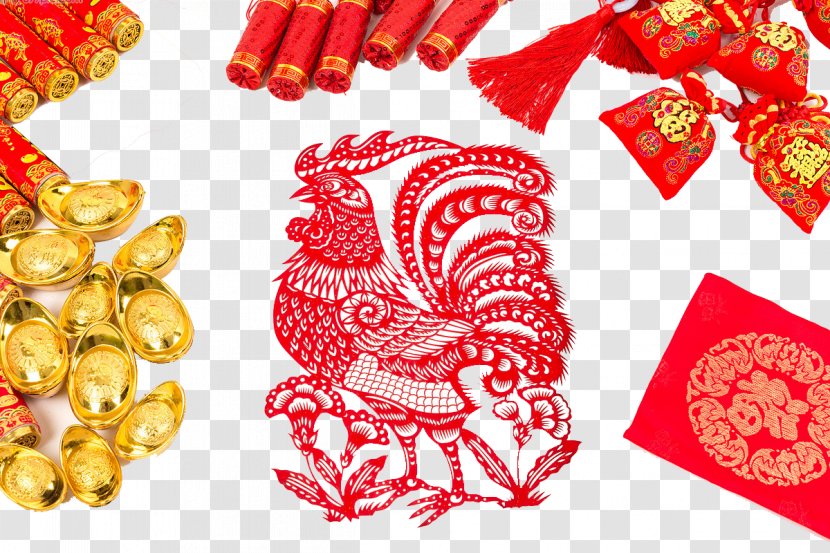 Chinese Zodiac Papercutting New Year Paper Cutting Rooster - Monkey - Traditional Elements Transparent PNG