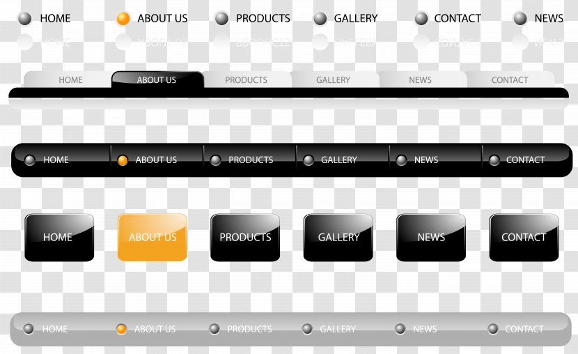 Web Navigation Bar Design Website - Page - Vector Transparent PNG