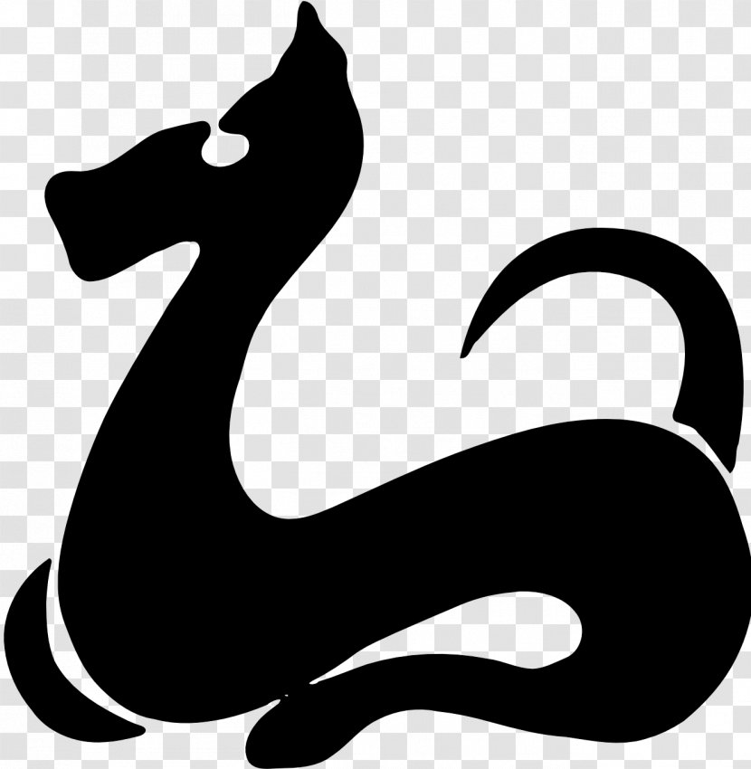 Dog Chinese Zodiac Clip Art - Black And White - Dragon Transparent PNG