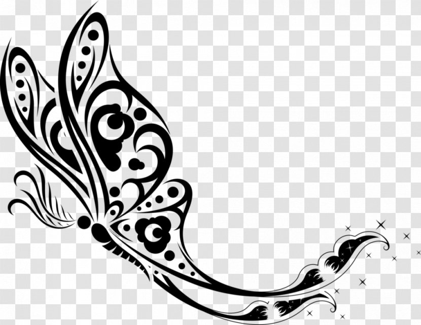 Moon Drawing - Blackandwhite - Moths And Butterflies Butterfly Transparent PNG