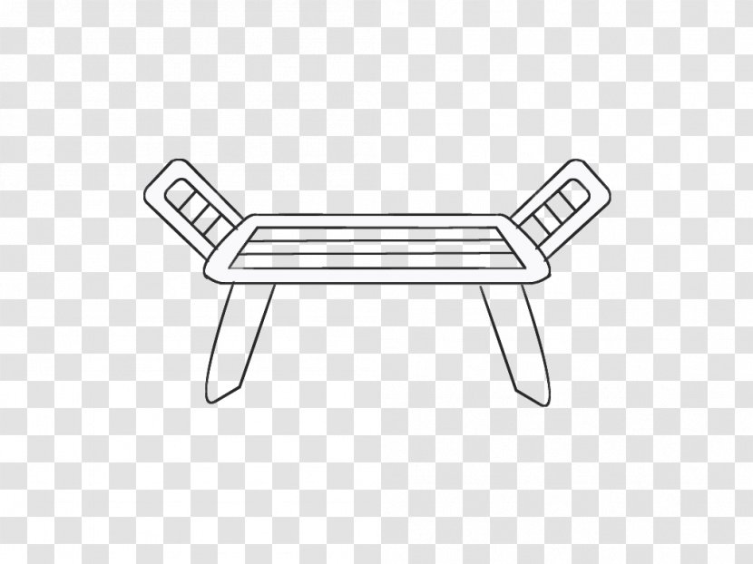 Table Chair Line Art - Black And White Transparent PNG