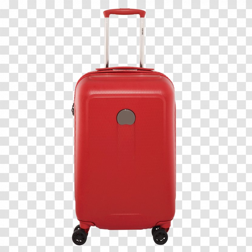 Air Travel Flight Delsey Baggage Suitcase - Red - Luggage Image Transparent PNG