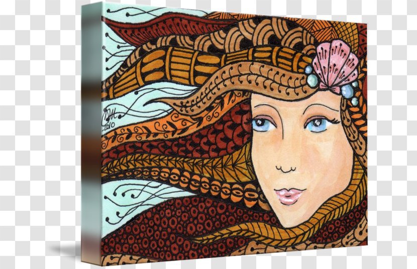 Visual Arts - Art - Watercolor Mermaid In Bathtub Transparent PNG
