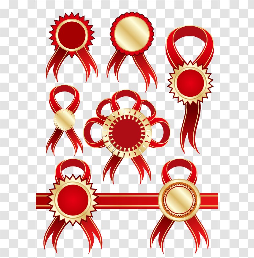 Red Ribbon Badge - Label Transparent PNG