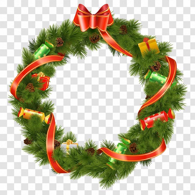 Mistletoe Christmas Decoration - Evergreen - Wreath Transparent PNG
