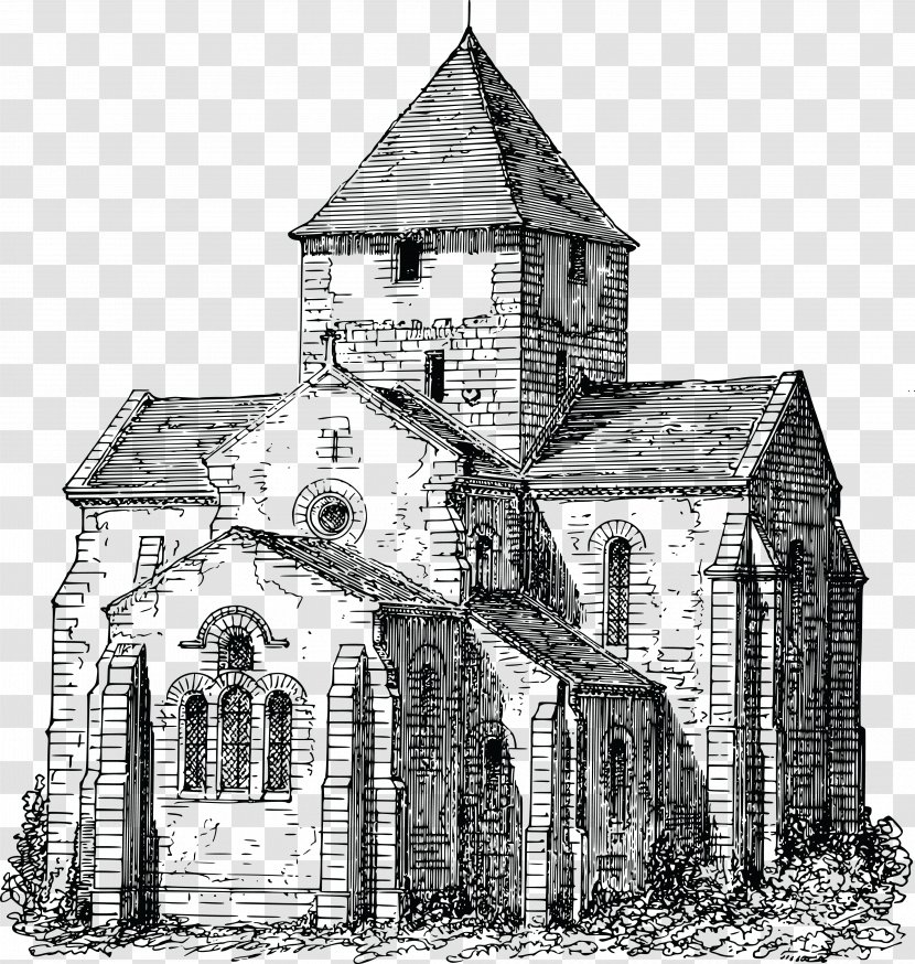 Coloring Book Building Church - Drawing Transparent PNG