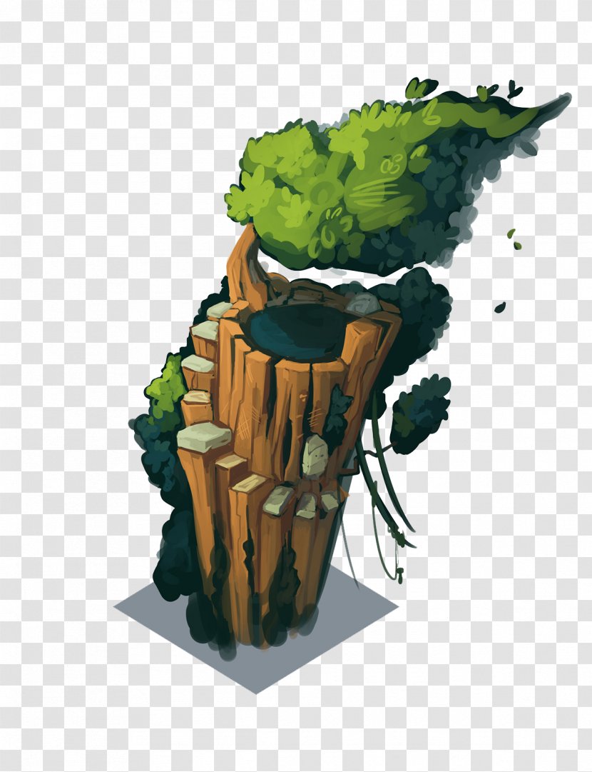 Tree Flowerpot Leaf Vegetable Illustration - Plant - Stairs Stump House Transparent PNG