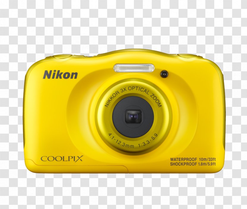 Point-and-shoot Camera Nikon COOLPIX S33 Coolpix W100 Digital (Yellow) 13MP Waterproof (White) - Orange - Pair Programming Transparent PNG
