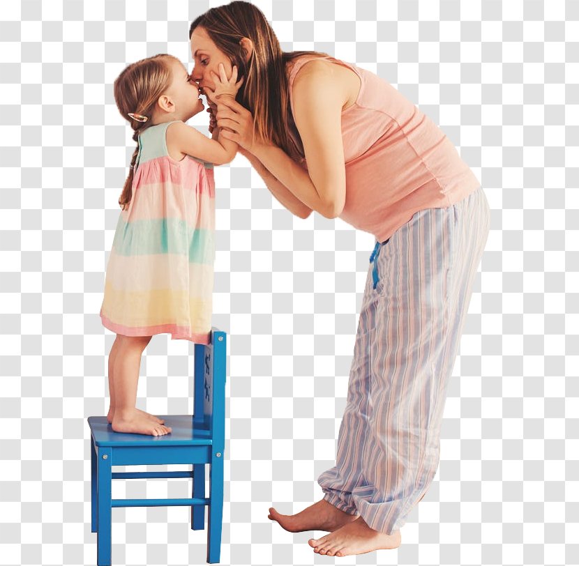 Mother Kiss Child Daughter - Silhouette - And Chart Transparent PNG