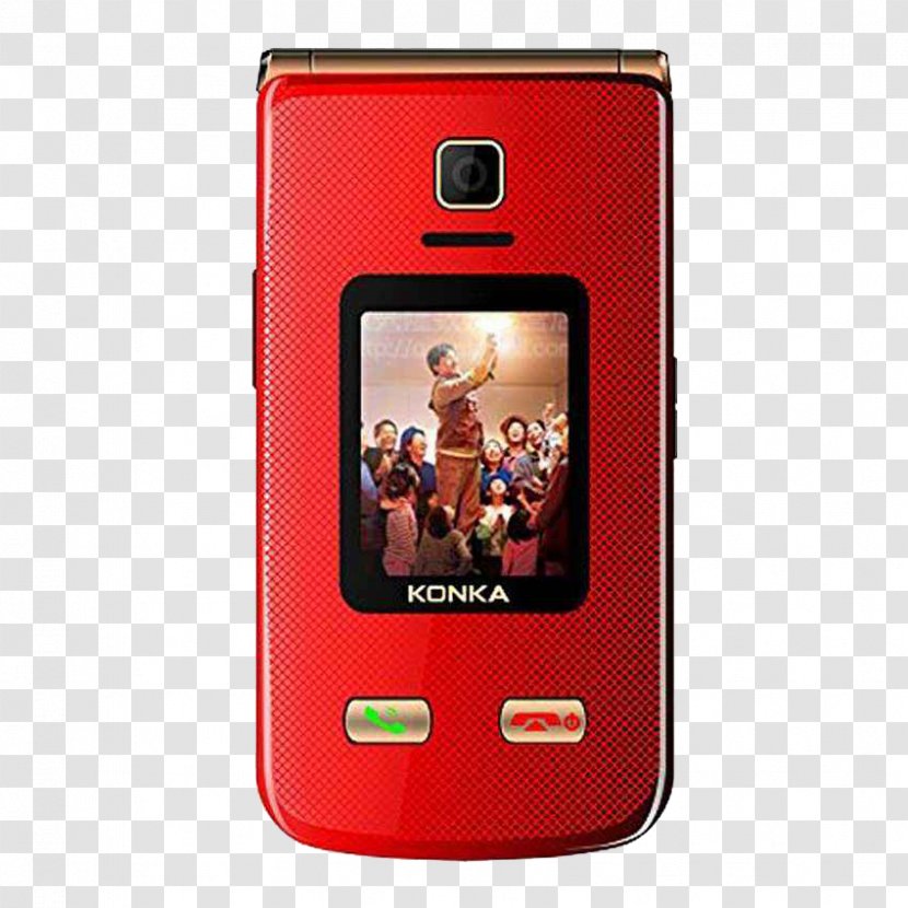 Nokia X6 Feature Phone Smartphone - Old Age - Red Fashion Flip Man Machine Transparent PNG