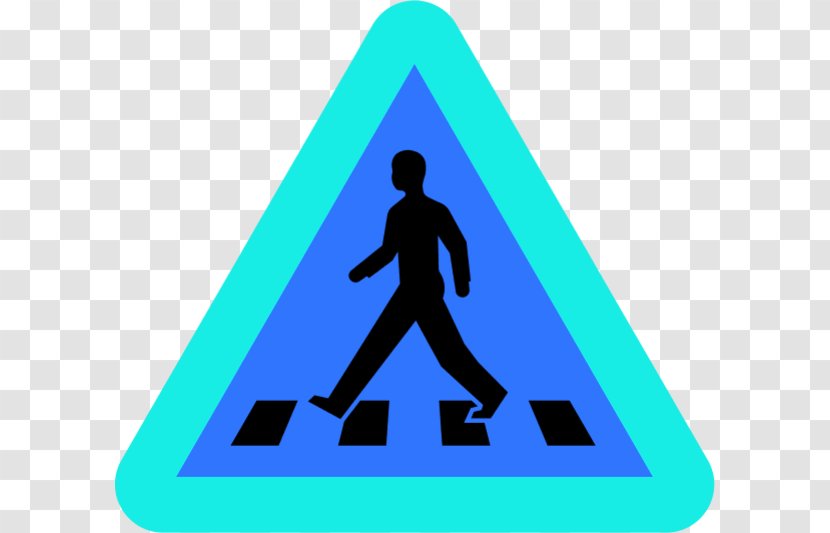 Pedestrian Crossing Traffic Sign Zebra Road Clip Art - Signage Transparent PNG