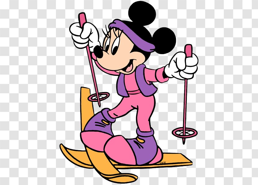 Minnie Mouse Mickey Donald Duck Goofy Piglet - Human Behavior - Family Skiing Cliparts Transparent PNG