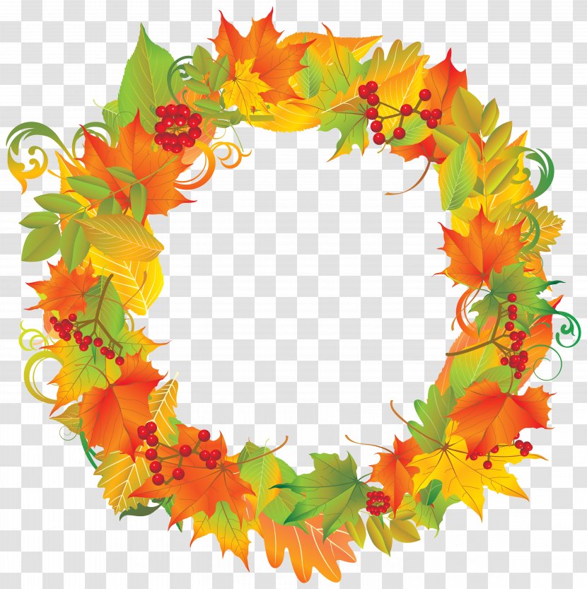 Autumn Wreath Clip Art - Garland - Clipart Image Transparent PNG
