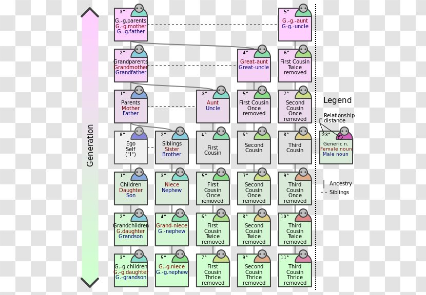 Second Cousin Uncle Family Tree Parallel And Cross Cousins - Father - Grandchild Transparent PNG