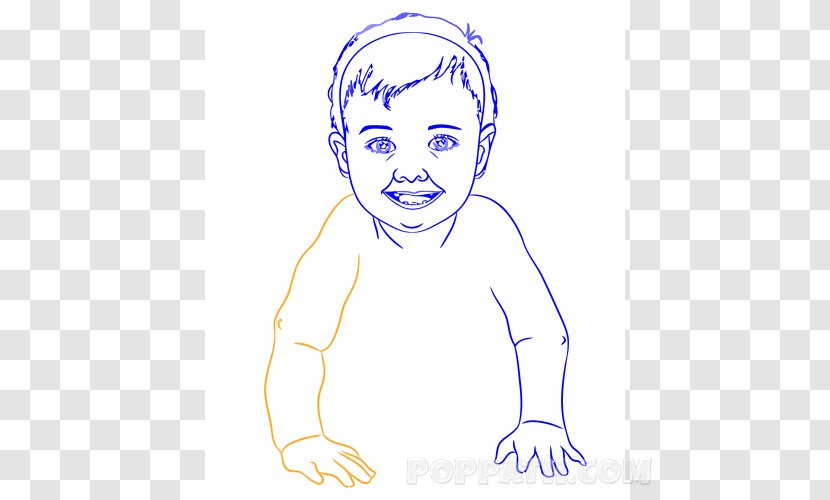 Line Art Drawing Clip - Frame - Baby Laughing Transparent PNG