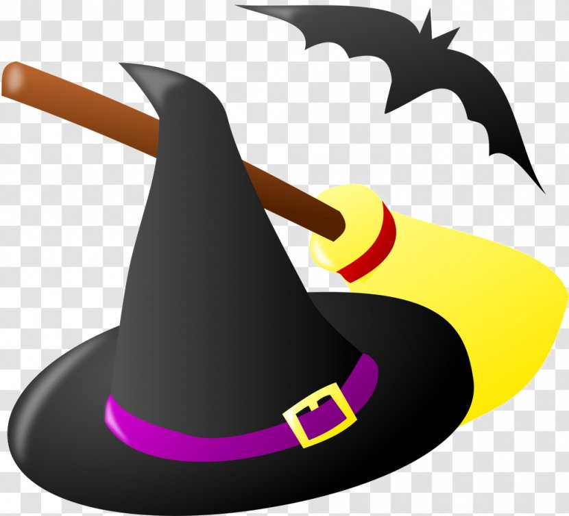 Broom Witch Hat Witchcraft Clip Art - Halloween Transparent PNG